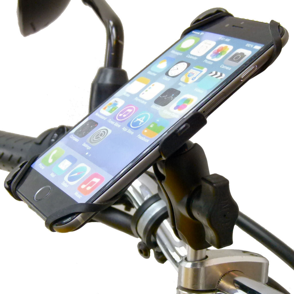 Extended Dedicated Motorcycle M8 Handlebar Top Clamp Phone Mount for iPhone 8 PLUS (5.5") (sku 44520)