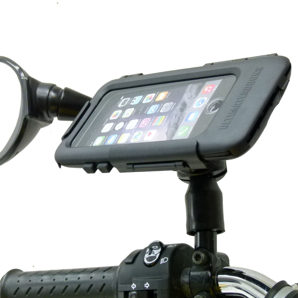 Motorcycle Bike Scooter Mirror Hard Shell Tough Case Mount for iPhone 8 (4.7") (sku 37989)
