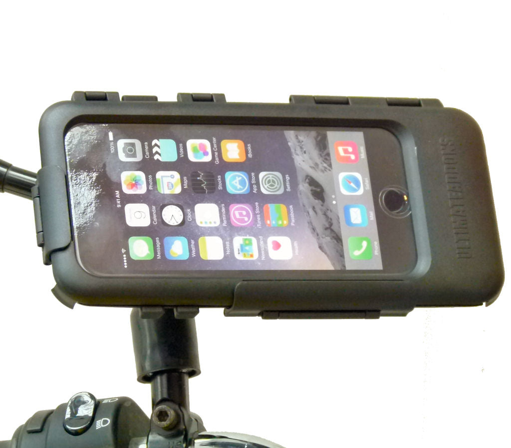Motorcycle Bike Scooter Mirror Hard Shell Tough Case Mount for iPhone 7 PLUS (5.5") (sku 36598)