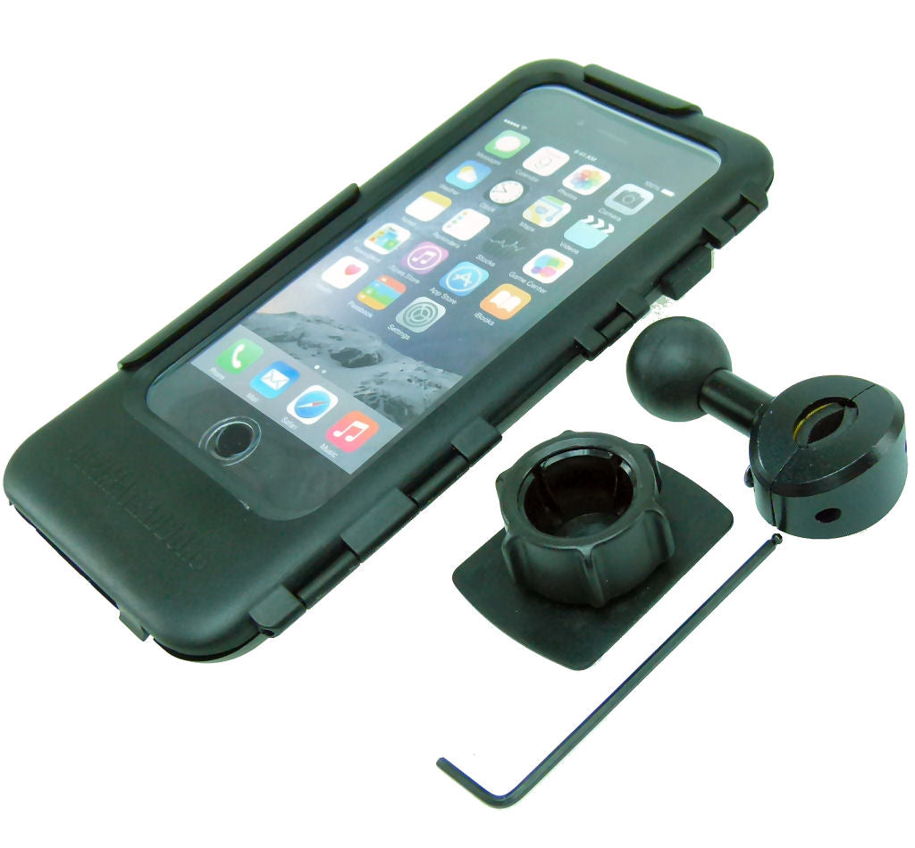 Motorcycle Bike Scooter Mirror Hard Shell Tough Case Mount for iPhone 7 PLUS (5.5") (sku 36598)