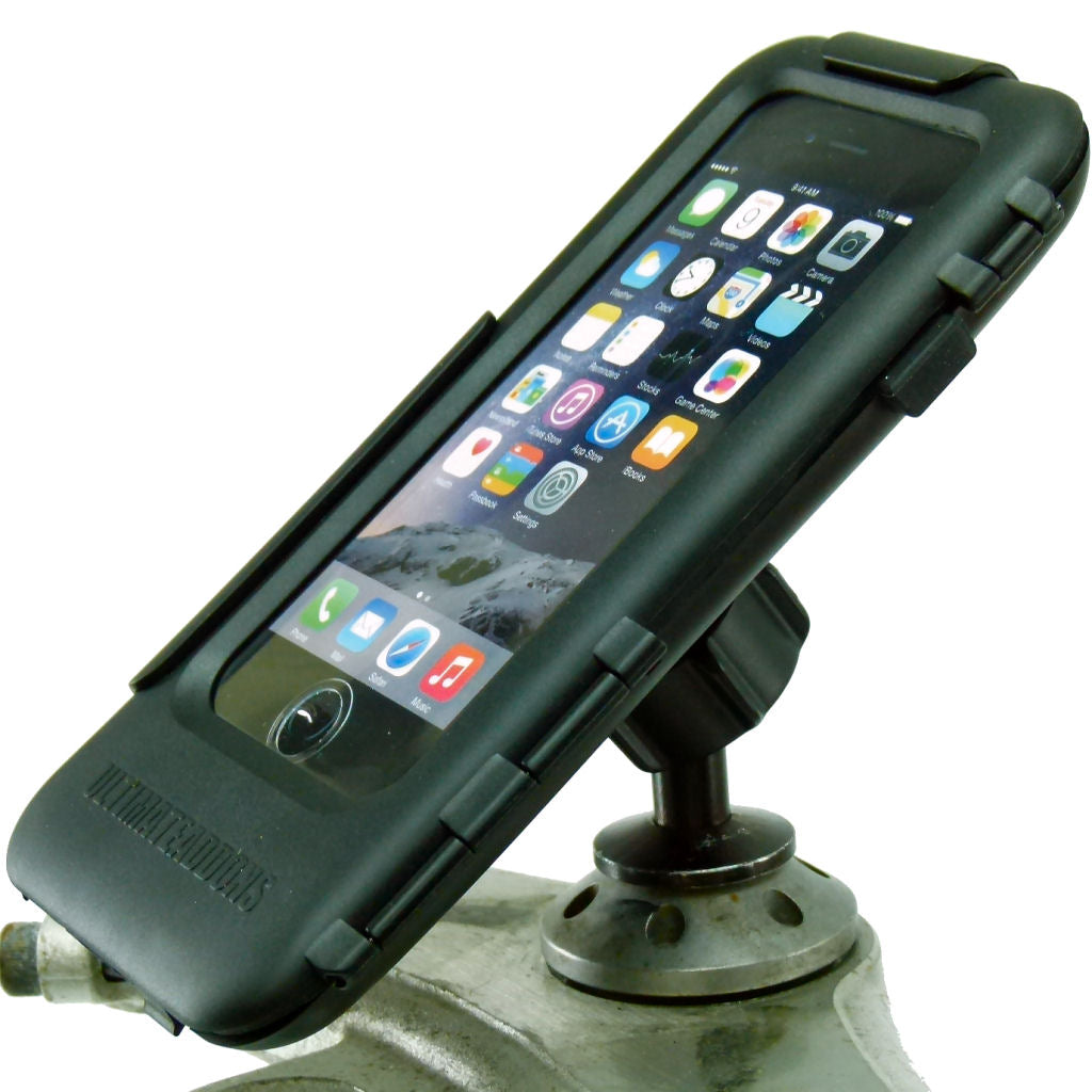 12mm Motorcycle Stem Mount &amp; Hard Tough Case for iPhone 8 PLUS fits Kawasaki &amp; Honda Blackbird (sku 39106)