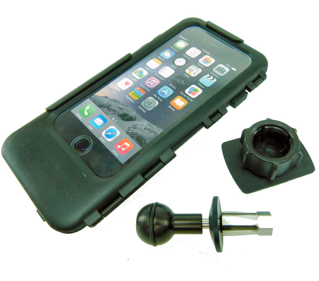12mm Motorcycle Stem Mount &amp; Hard Tough Case for iPhone 7 PLUS fits Kawasaki &amp; Honda Blackbird (sku 36608)