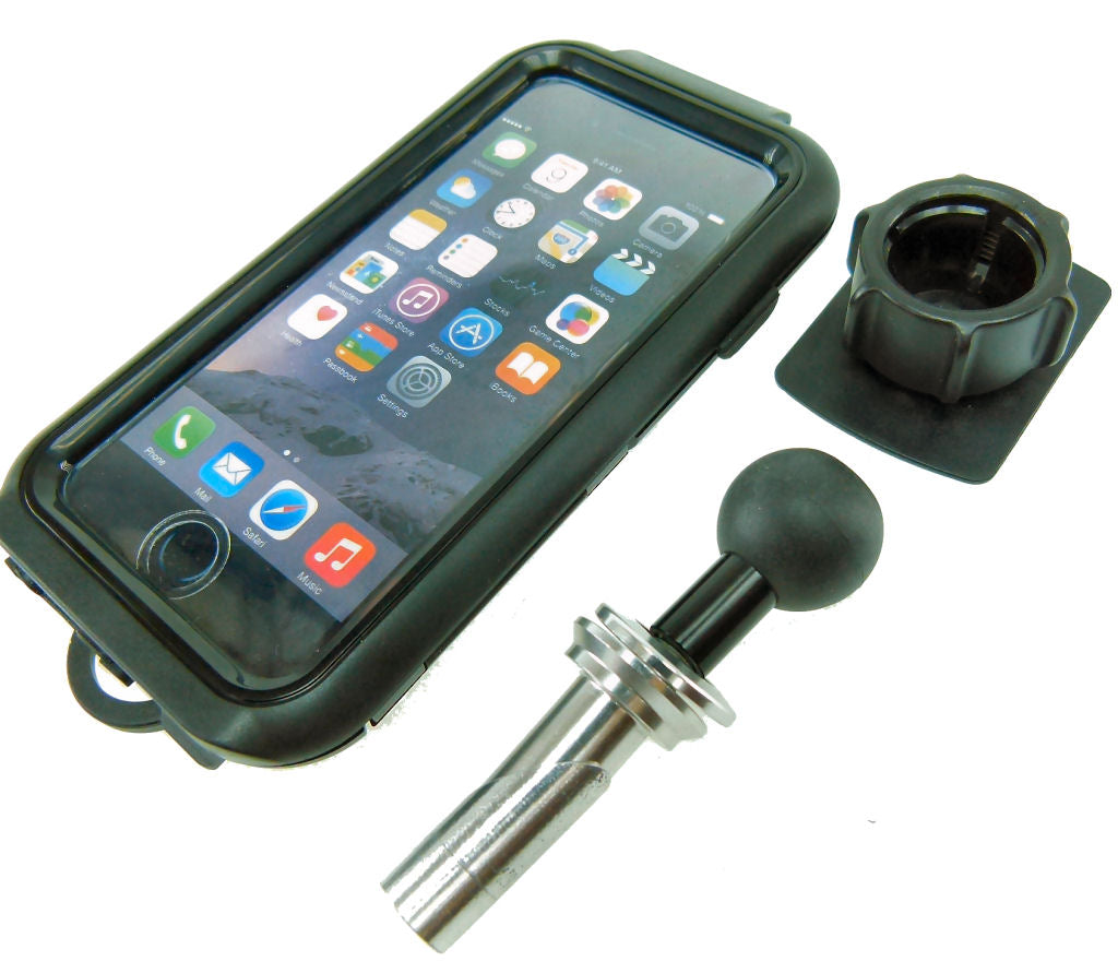Compact Hard Shell Tough Case 13.3-14.7mm Bike Stem Mount for iPhone 7 (4.7") (sku 36609)