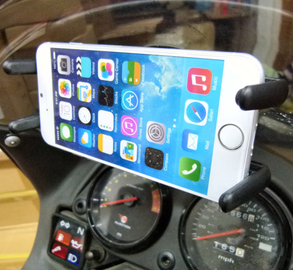 Adhesive Stick On Slim Gripper Phone Mount fits Flat &amp; Curved Surfaces Bike Windshields (sku 36747)