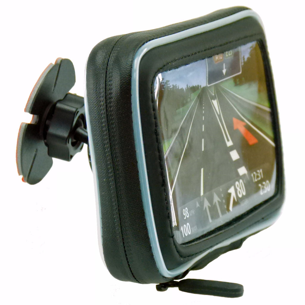 Adhesive Stick On Mount &amp; Waterproof Case for 5.5" Screen SatNav (sku 36749)