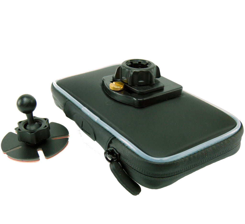 Adhesive Stick On Mount &amp; Waterproof Case for 5.5" Screen SatNav (sku 36749)