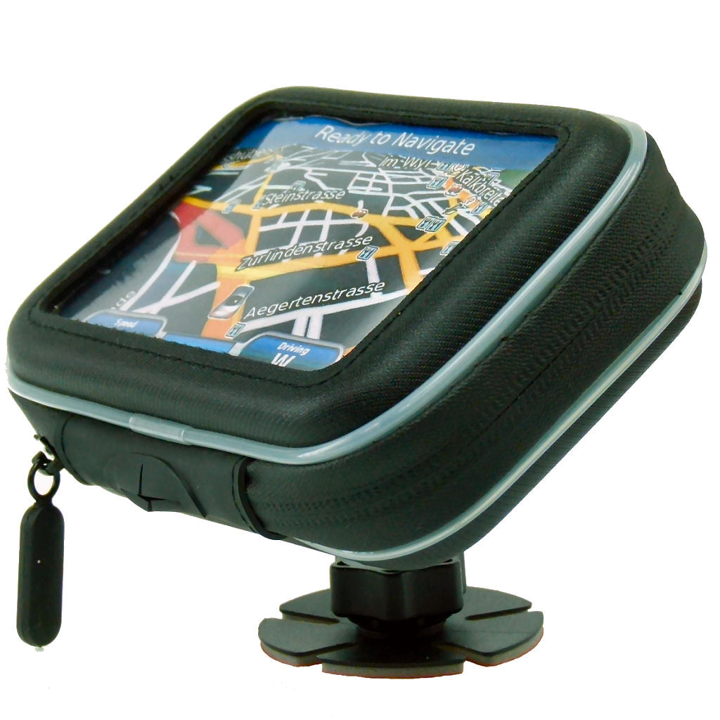 Adhesive Stick On Mount &amp; Waterproof Case for 4.3" Screen SatNav (sku 36748)
