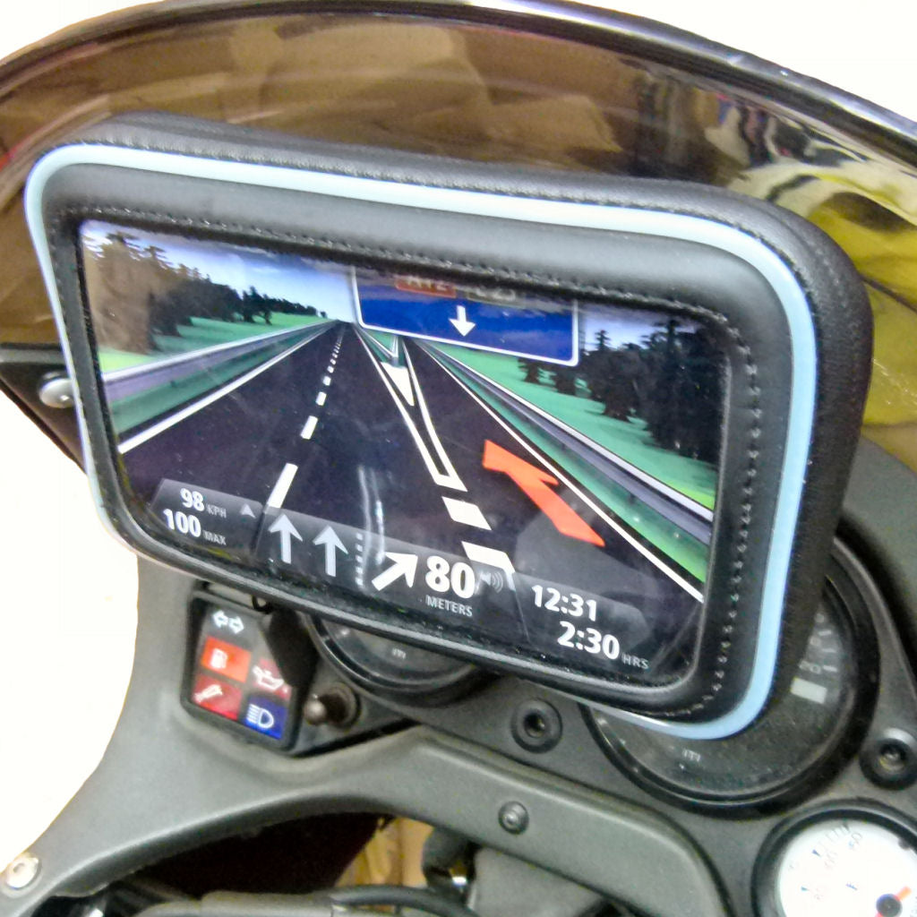 Adhesive Stick On Mount &amp; Waterproof Case for Garmin Nuvi 1490 SatNav (sku 36751)