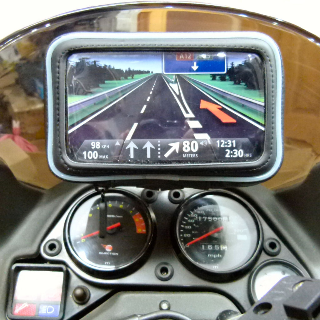 Adhesive Stick On Mount &amp; Waterproof Case for 5.5" Screen SatNav (sku 36749)