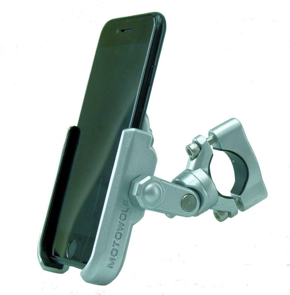 Aluminium Metal Bike Handlebar Phone Mount fits Apple iPhone 11 PRO MAX - Silver (sku 48970) - BuyBits Ltd UK