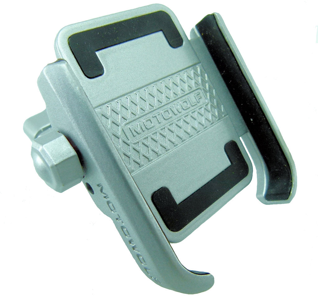 Silver Aluminium Metal Bike Handlebar Phone Mount fits Samsung Galaxy S8 (sku 37403)
