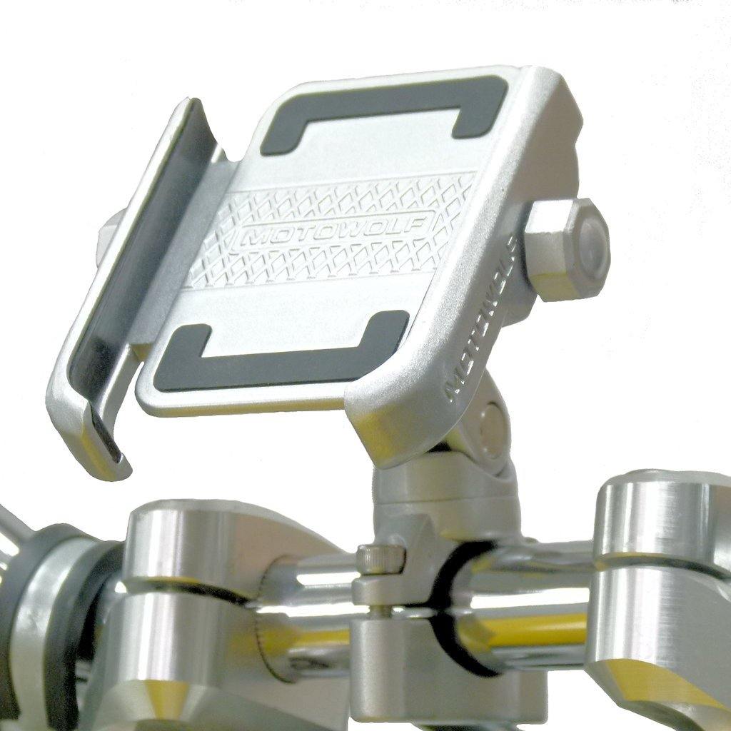 Aluminium Metal Bike Handlebar Phone Mount fits Apple iPhone 11 - Silver (sku 49201) - BuyBits Ltd UK
