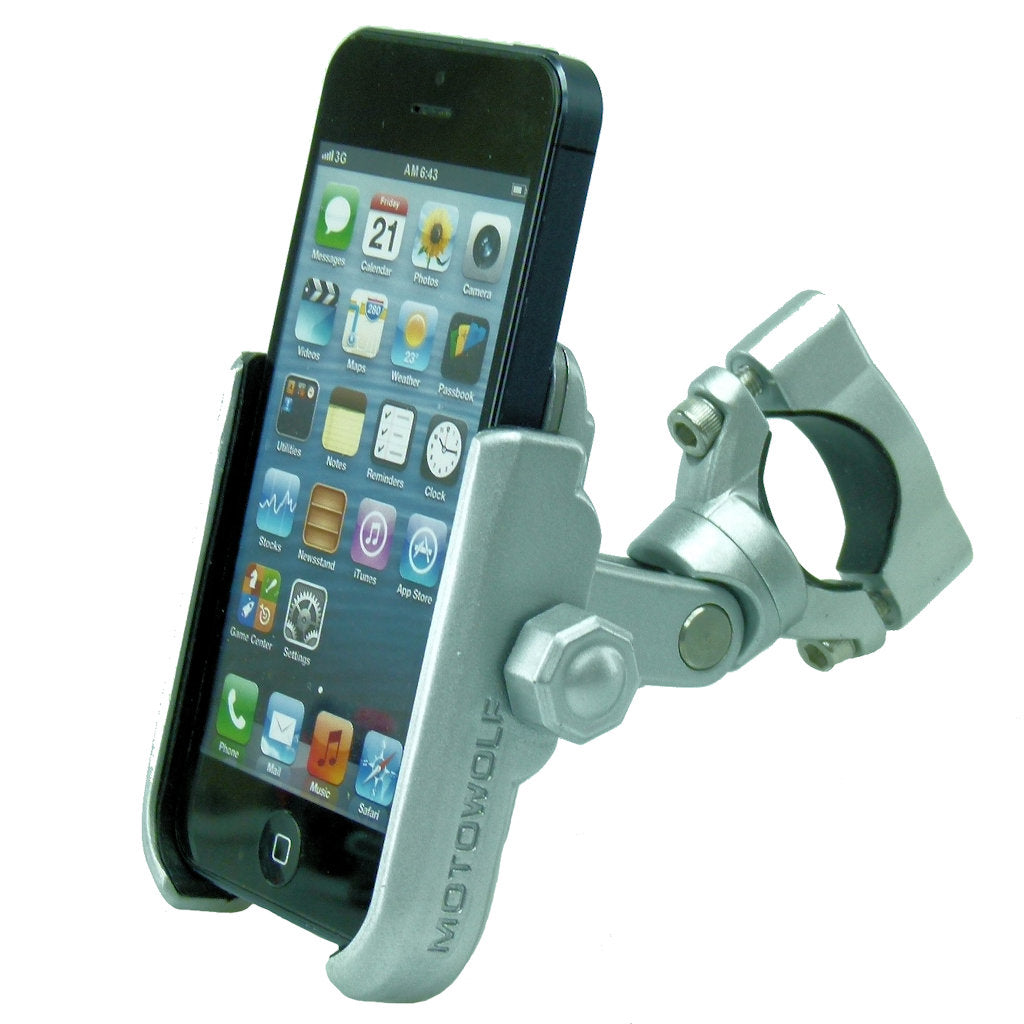 Aluminium Metal Bike Handlebar Phone Mount fits Apple iPhone 5S (sku 37732)