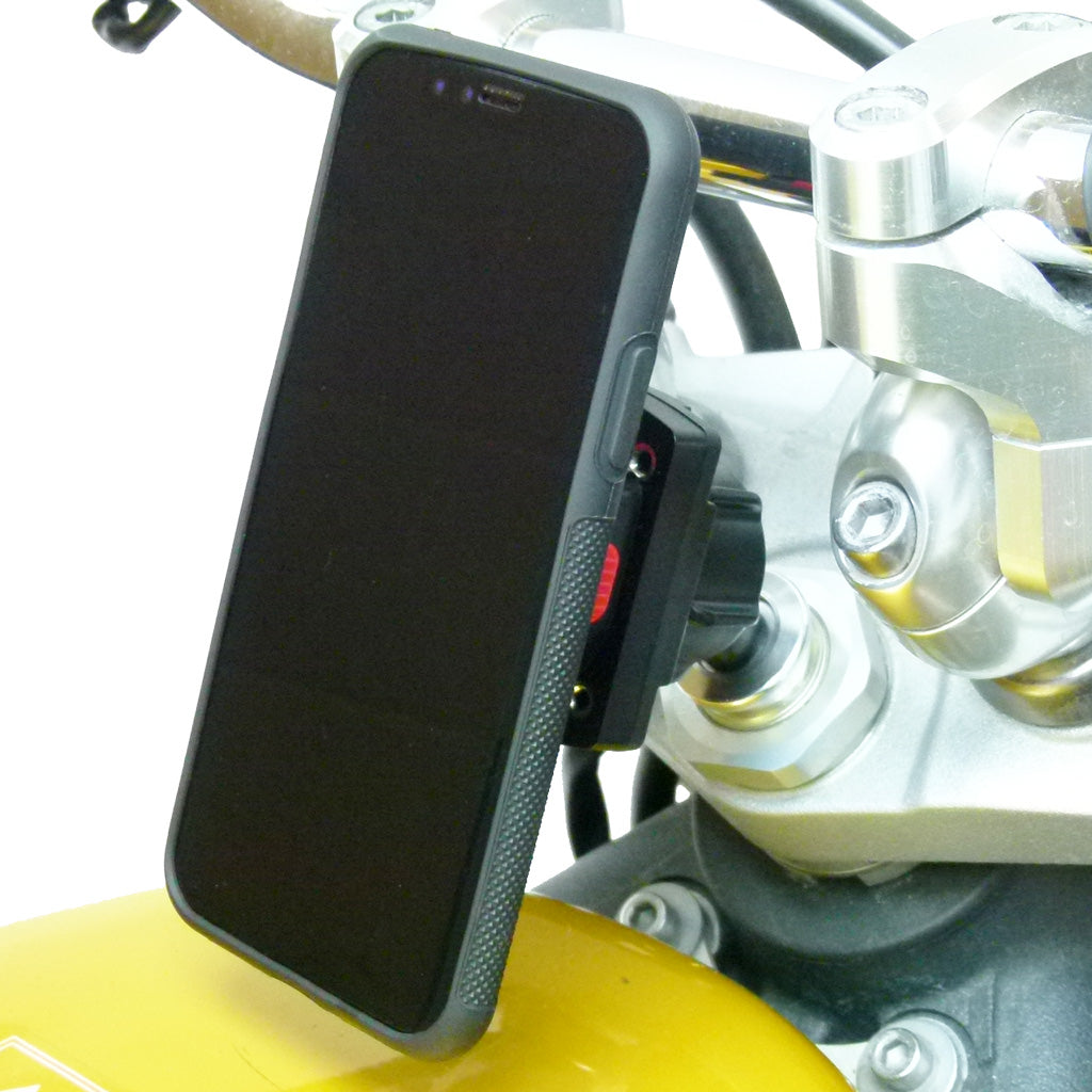 15-17mm Motorcycle Fork Stem Yoke Mount &amp; TiGRA Case for iPhone XS (sku 42321)