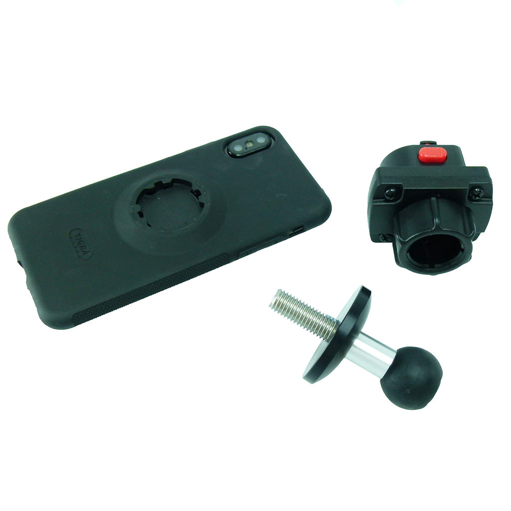 Tigra iPhone XS Motorcycle Headstock Screw Stem Mount fits BMW K1200 - 1300 R S &amp; RS (sku 42315)
