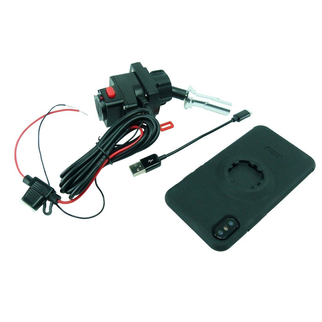13.3mm - 14.7mm (0.52" - 0.58") Central Fork Stem TiGRA MountCase for iPhone SE 2 (2020) Hardwire-Direct to battery charger (sku 53578) - BuyBits Ltd UK