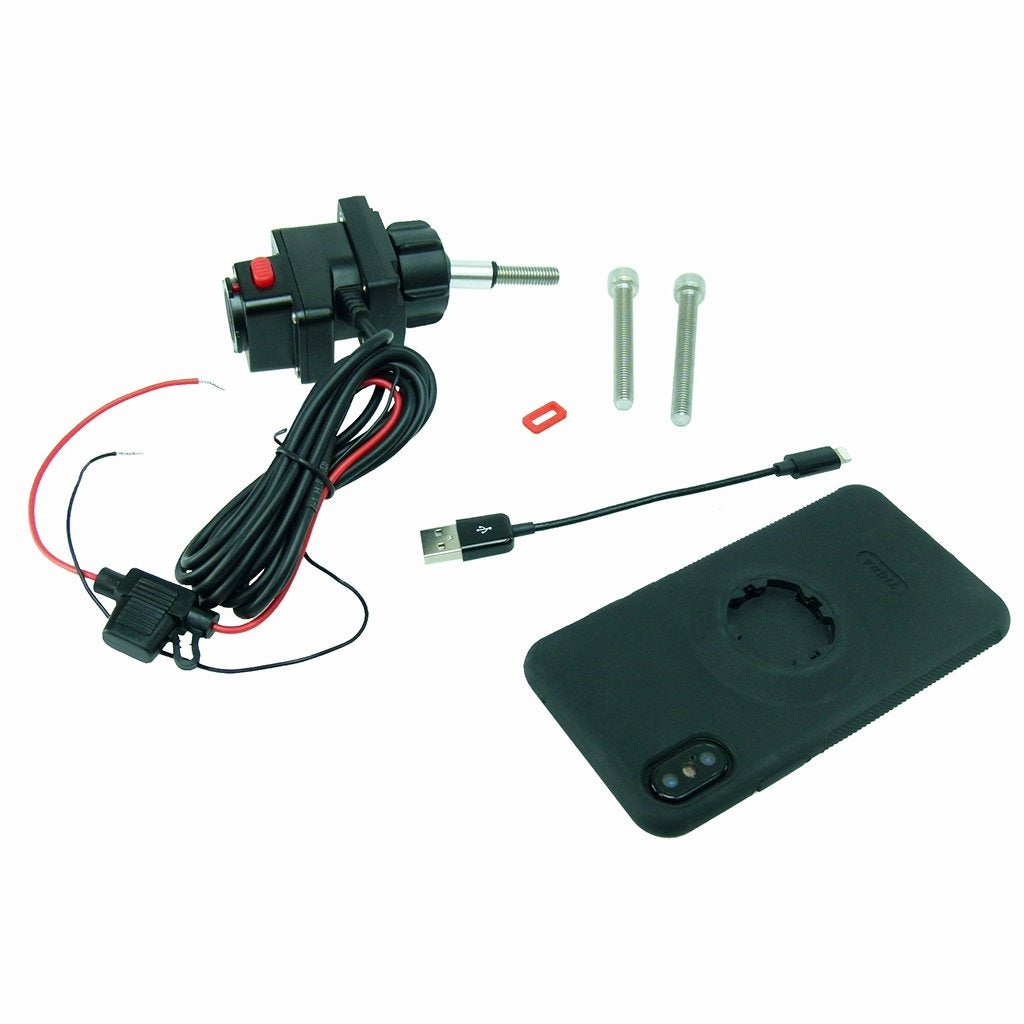 Hardwired Powered M8 Motorcycle Bike Mount &amp; TiGRA MountCase for iPhone 11 Pro Max (sku 51269) - BuyBits Ltd UK