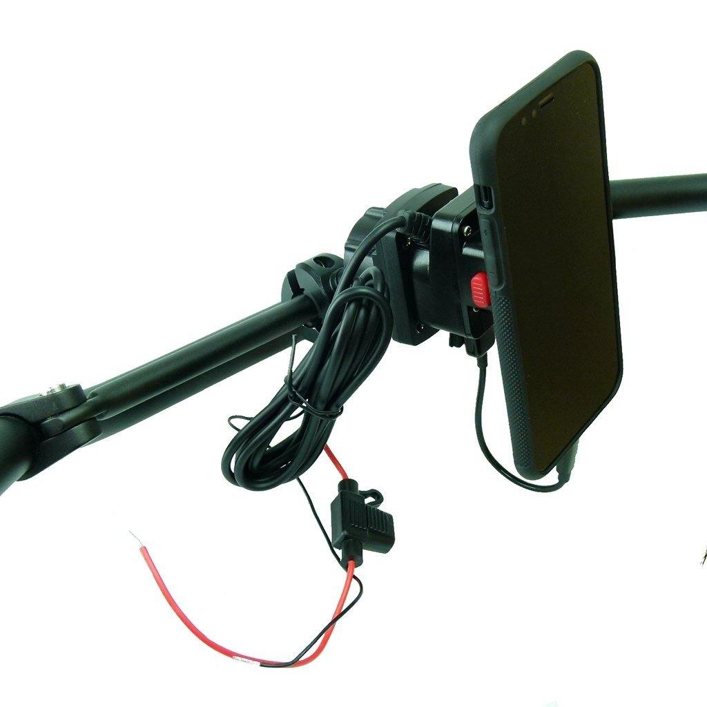 Motorcycle Crossbar Mount TiGRA MountCase for iPhone 11 Hardwire-Direct to battery charger (sku 51258) - BuyBits Ltd UK