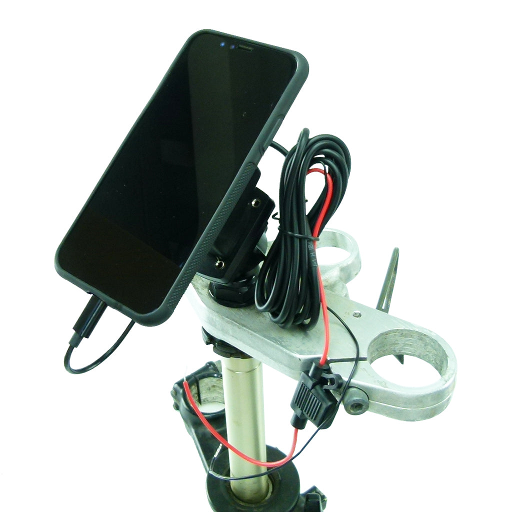 Powered Yoke 40 Motorcycle Nut Mount with TiGRA MountCase 2 for iPhone XR (sku 44065)