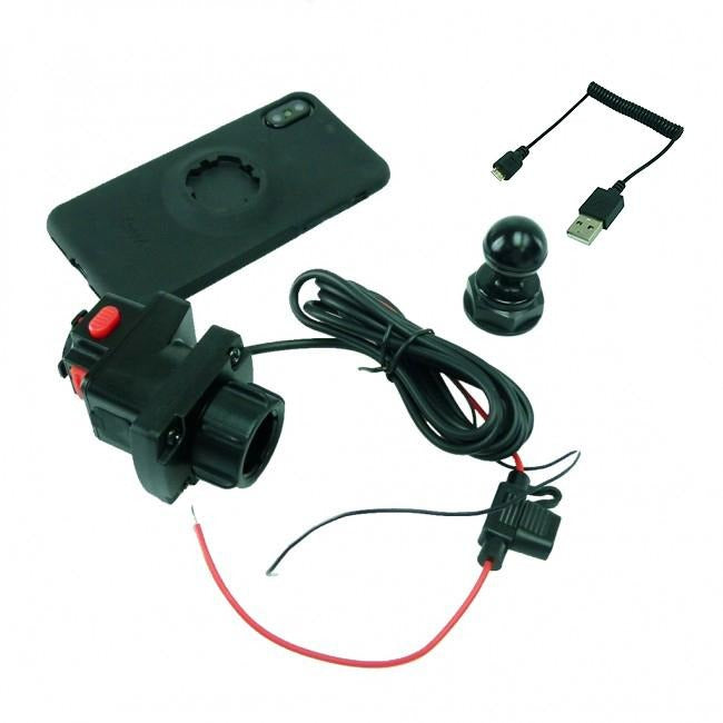 Powered Yoke 20 Motorcycle Nut Mount with TiGRA MountCase 2 for Samsung Galaxy S10 (sku 47699) - BuyBits Ltd UK