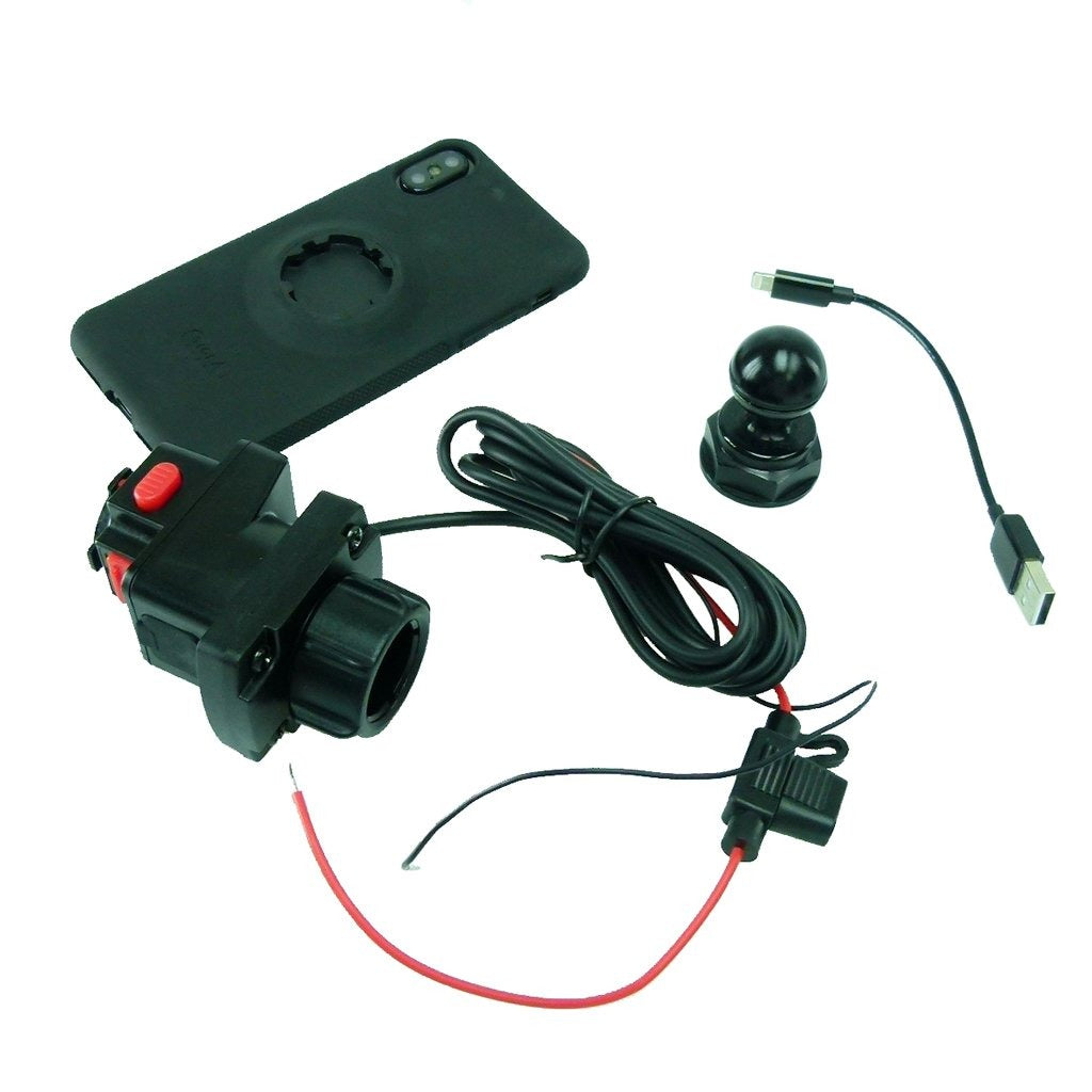 Powered Yoke 10 Motorcycle Nut Mount with TiGRA MountCase for iPhone SE 2 (2020) fits HONDA (sku 53570) - BuyBits Ltd UK