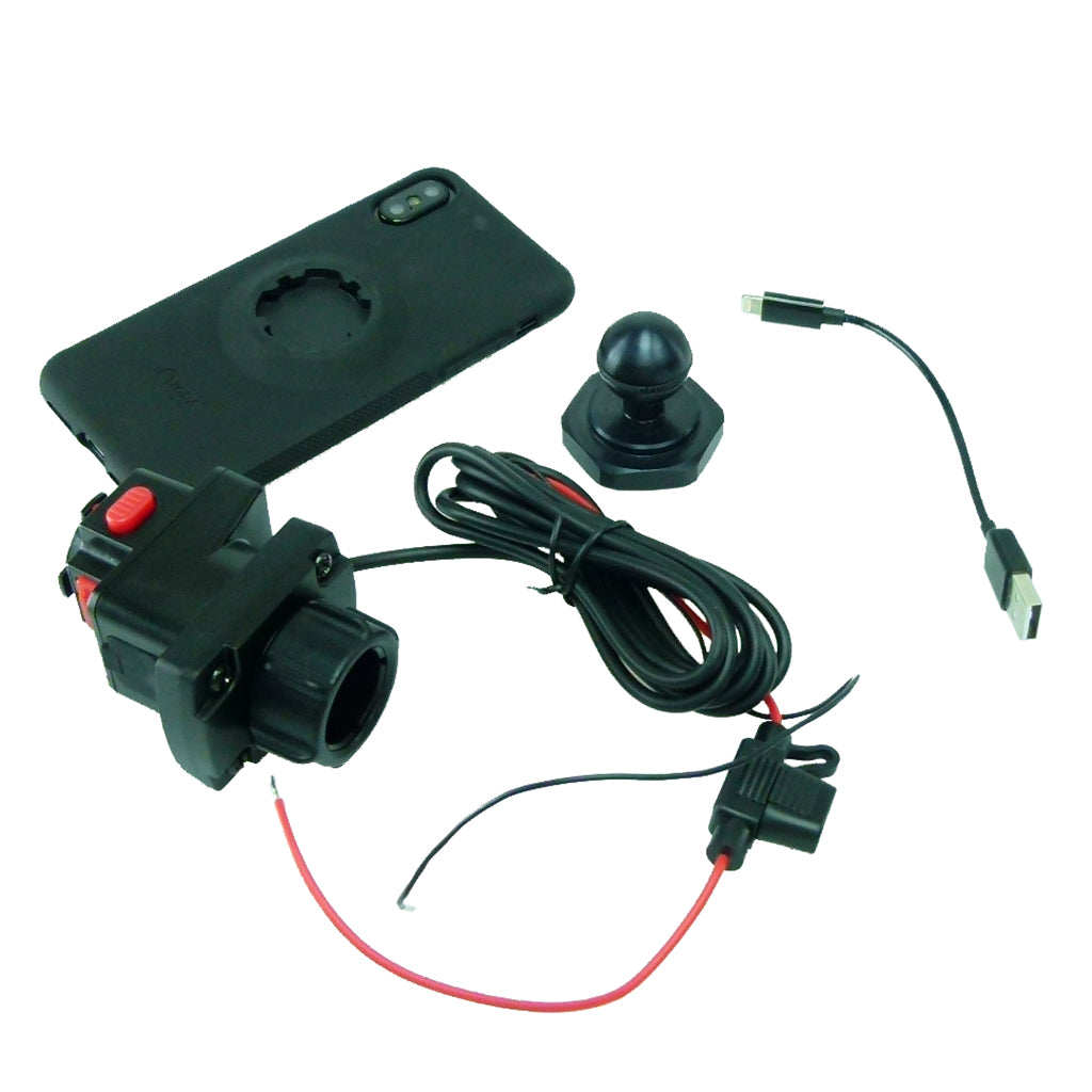 Powered Yoke 60 Motorcycle Nut Mount with TiGRA MountCase for iPhone 8 (4.7") (sku 41381)