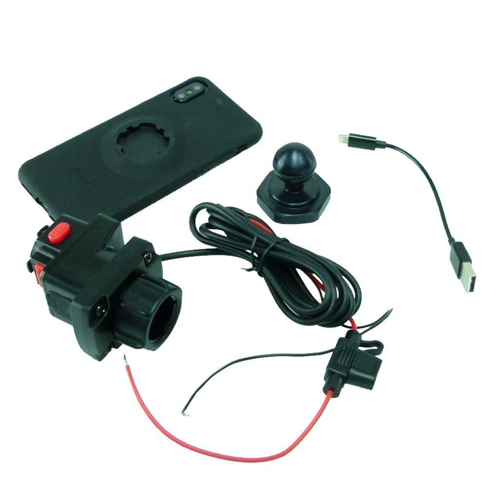 Powered Yoke 60 Motorcycle Nut Mount with TiGRA MountCase for iPhone 11 (sku 51240) - BuyBits Ltd UK