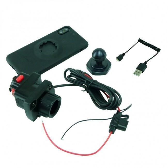 Powered Yoke 60 Motorcycle Nut Mount with TiGRA MountCase 2 for Samsung Galaxy S7 (sku 46528) - BuyBits Ltd UK