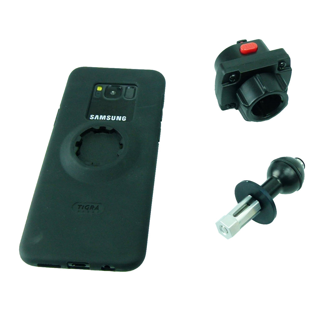 12mm Motorcycle Stem Mount &amp; TiGRA MountCase for Samsung Galaxy S9 fits Honda Blackbird - Kawasaki (sku 41519)