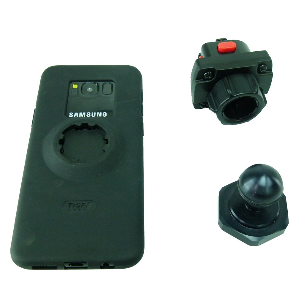 Yoke 60 Motorcycle Nut Mount &amp; TiGRA MountCase 2 Holder for Samsung Galaxy S10e (sku 47810) - BuyBits Ltd UK