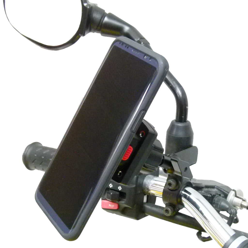 TiGRA MountCase 2 Bundle M8 - M10 Motorcycle Mirror Mount for Samsung Galaxy S8 (sku 41512)