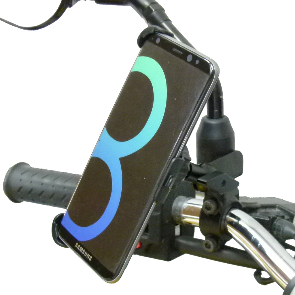 Dedicated M8 - M10 Mirror Motorcycle Phone Mount for Samsung Galaxy S8 PLUS (sku 41744)
