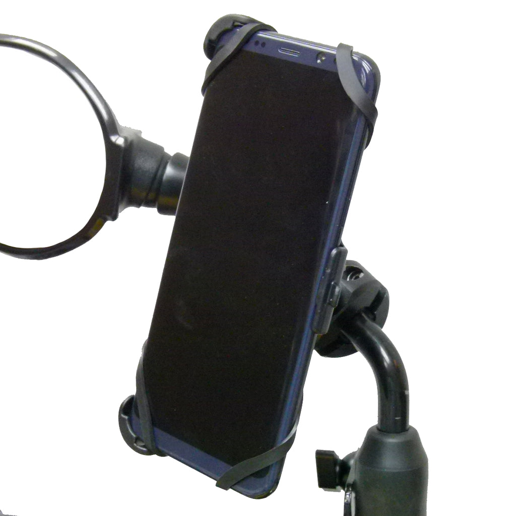 Dedicated Motorcycle Scooter Moped Mirror Stem Phone Mount for Samsung Galaxy S9 (sku 41772)