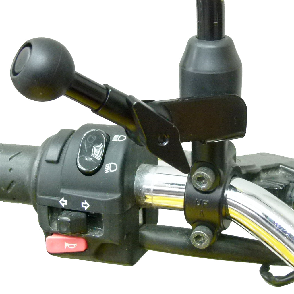 Hardwire Powered Bike Motorcycle M8 - M10 Mirror Mount for Garmin Zumo 590 595 (sku 42216)