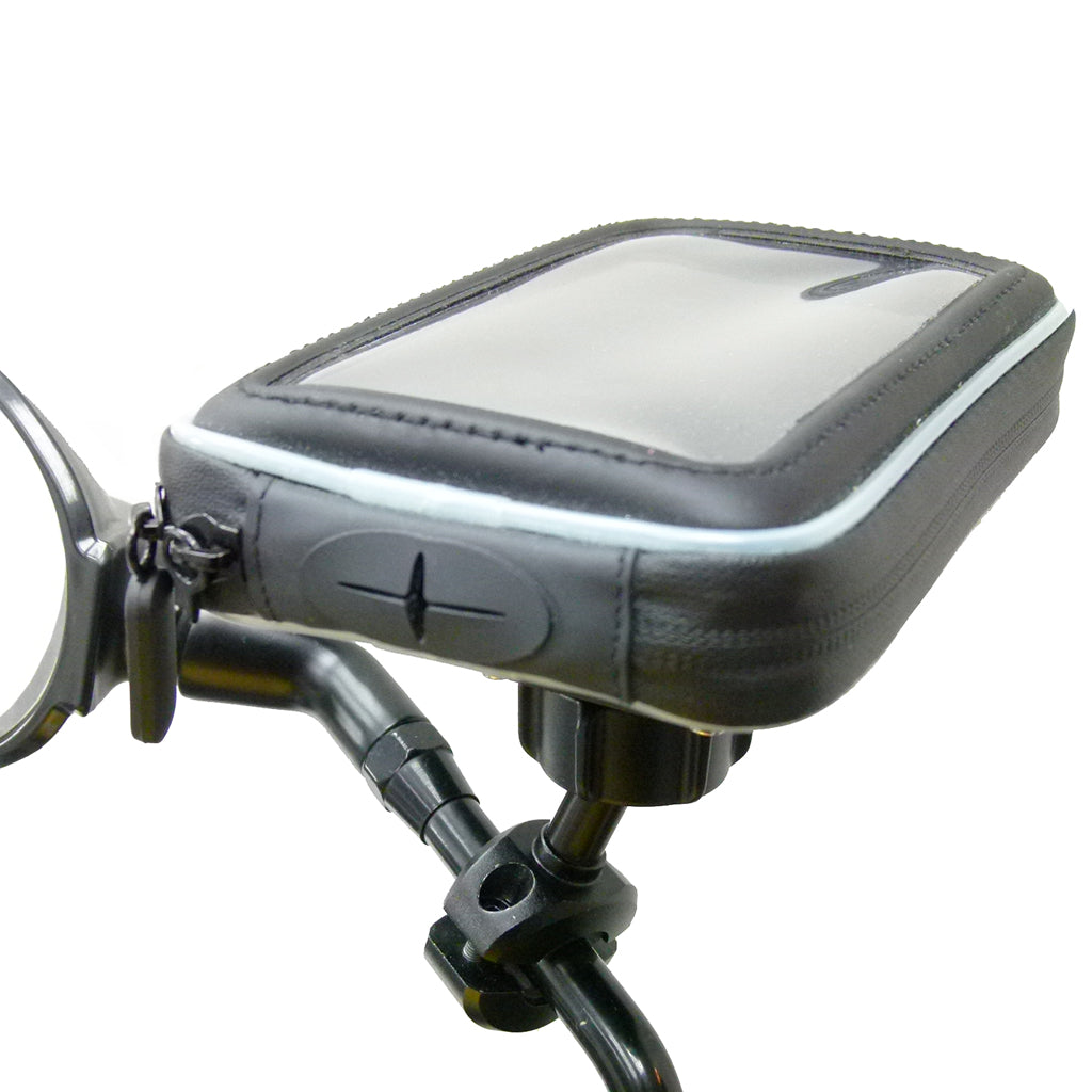 Secure Waterproof Bike Scooter Mirror Mount Holder for iPhone XR (sku 42717)