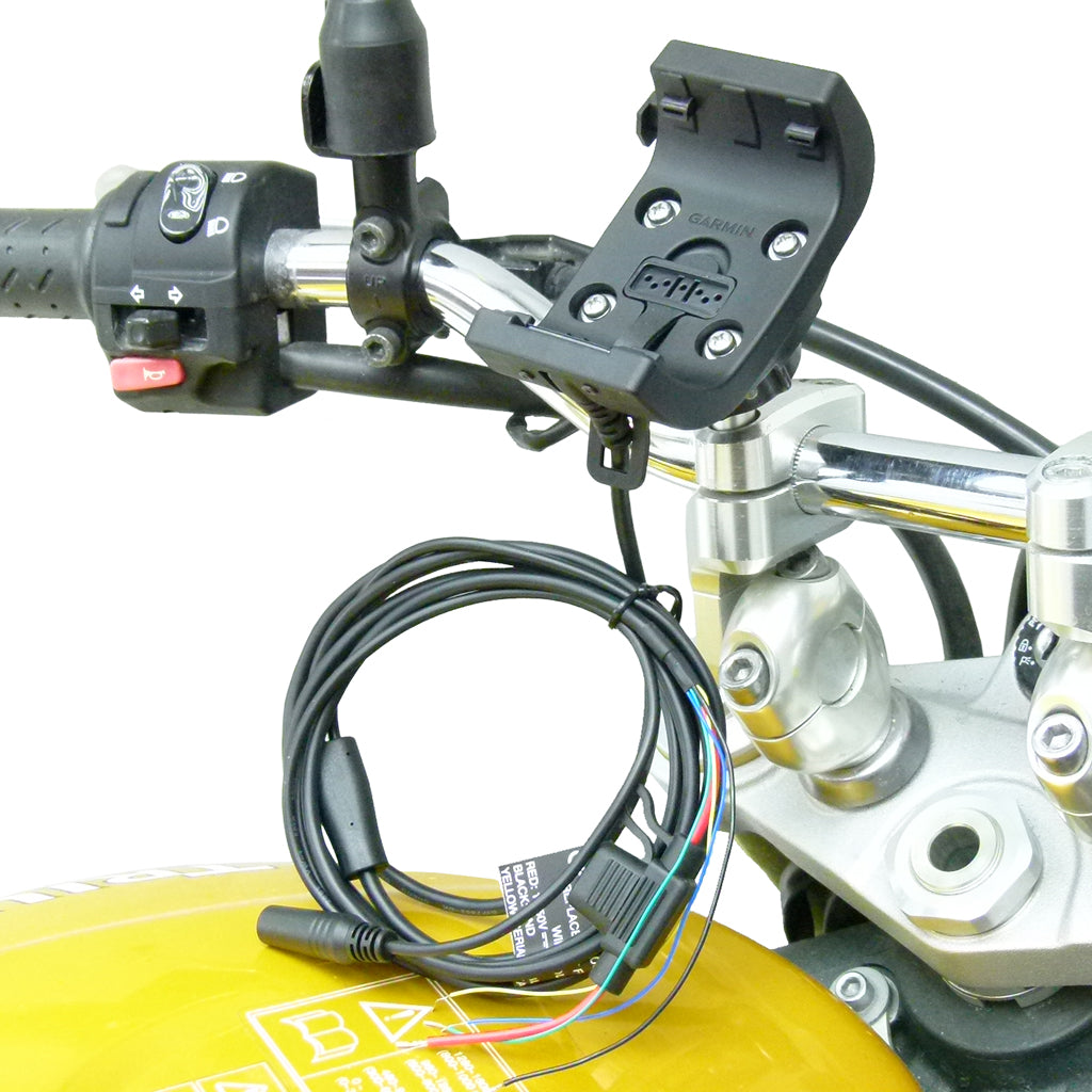 Rugged Mount with Audio-Power Cable with M8 Motorcycle Mount for Garmin Monterra (sku 43190)
