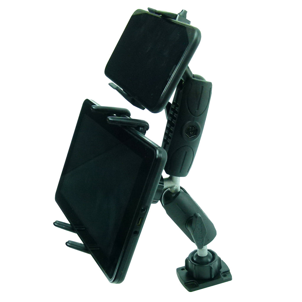 Permanent Screw Fleet Dash Extended Multiple Mount Holds Tablet and Phone (sku 44105)