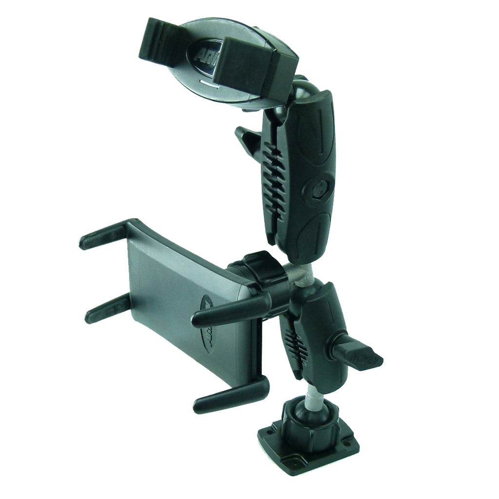 Permanent Screw Fleet Dash Extended Multiple Mount Holds Tablet and Phone (sku 44105)