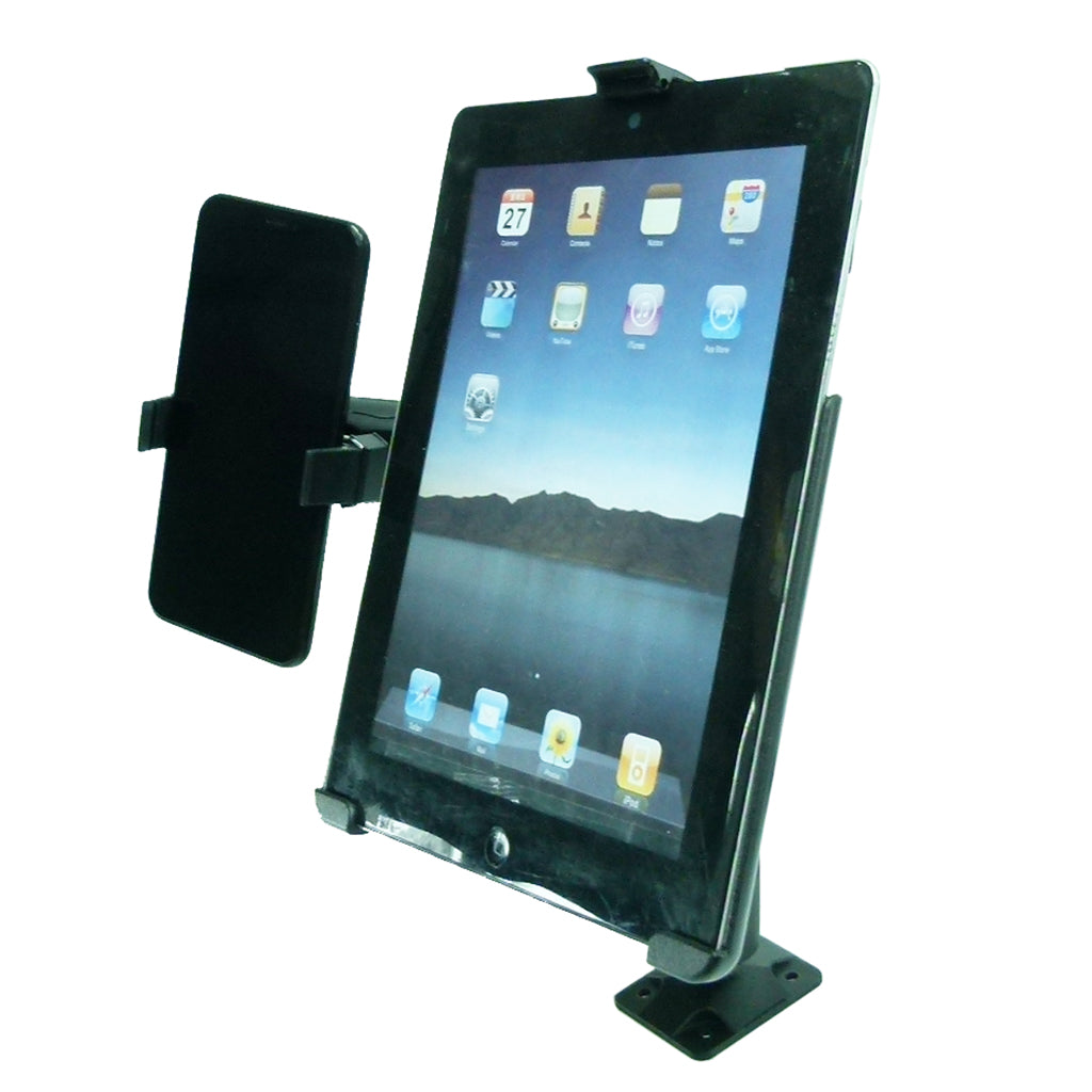Permanent Screw Fleet Dash Multiple Mount Holds iPad PRO 10.5" and Phone (sku 44118)