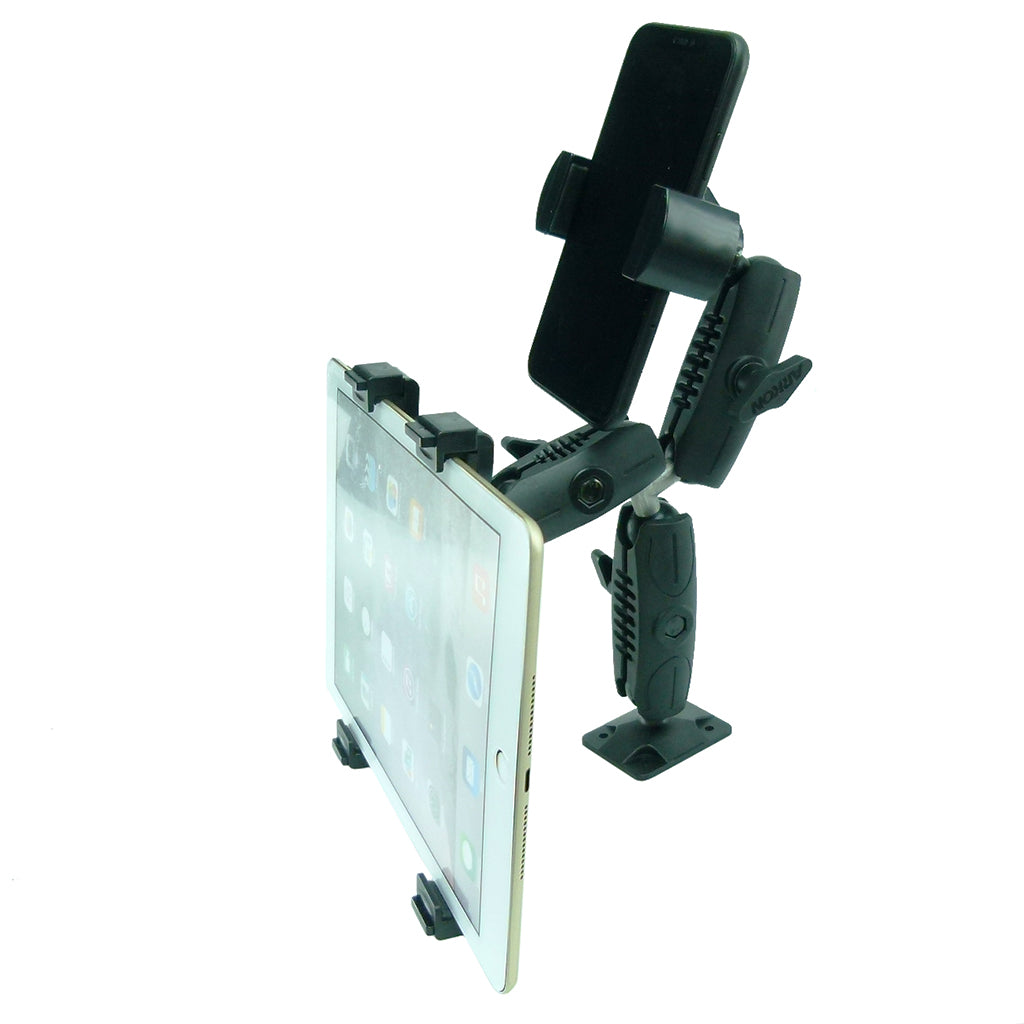 Permanent Screw Fix Fleet Dual Dash Mount with Tablet and Phone holder (sku 44163)