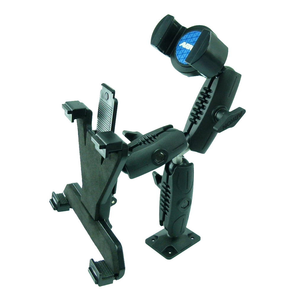 Permanent Screw Fix Fleet Dual Dash Mount with Tablet and Phone holder (sku 44163)