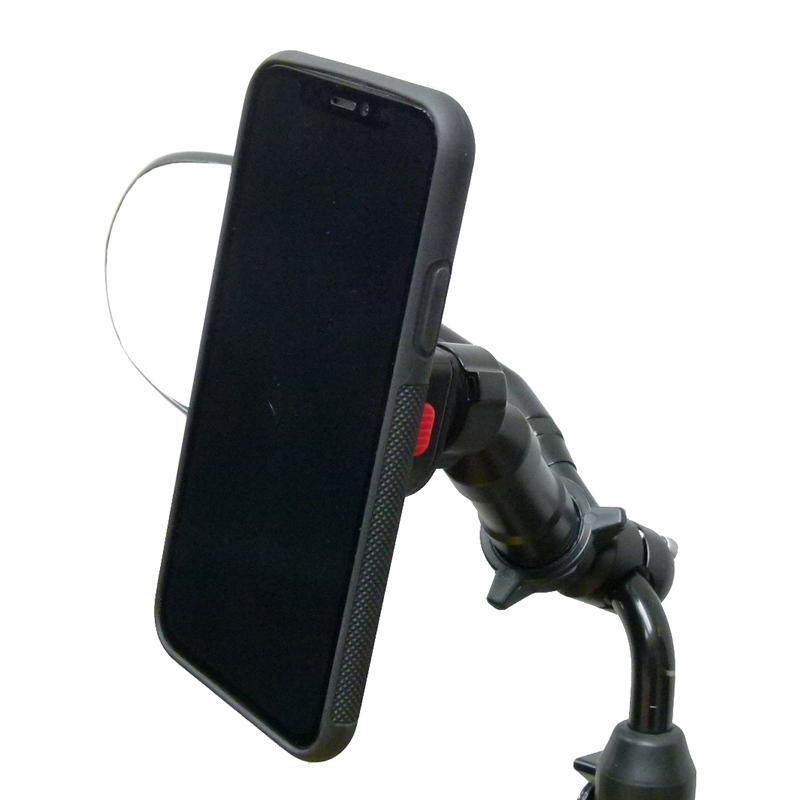 Extended Scooter Mirror mount &amp; TiGRA Case for iPhone SE 2 (2020) (sku 53419) - BuyBits Ltd UK