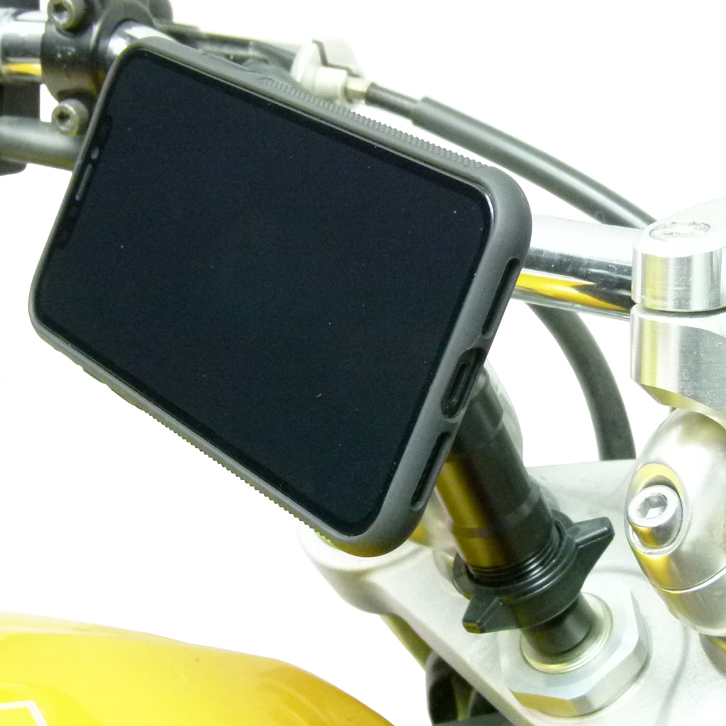 Universal Extended Motorcycle Stem Mount and TiGRA Fitclic Case for iPhone XS MAX (sku 45574)