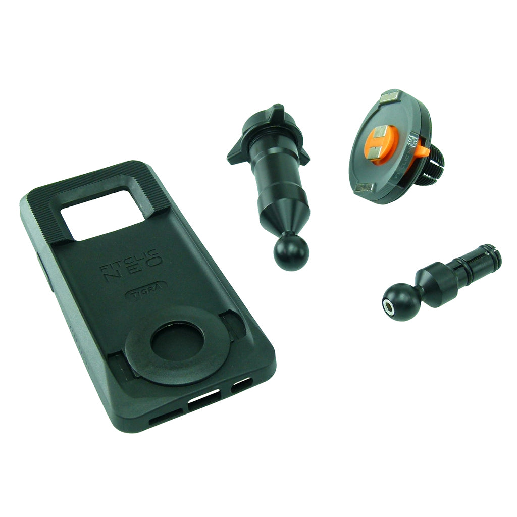 Extended Universal Motorcycle Stem Mount &amp; TiGRA Charge Thru Case for Samsung Galaxy S9 (sku 45625)
