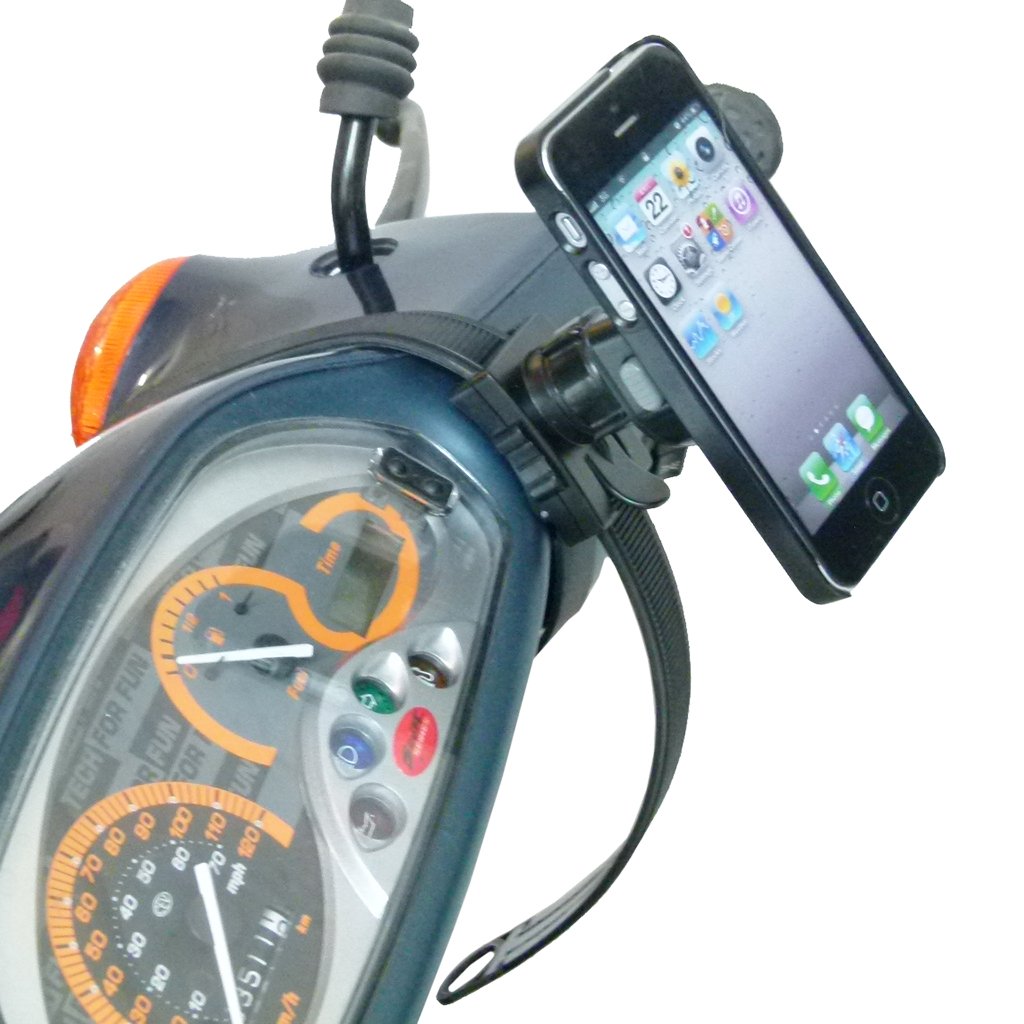 Scooter - Moped Collar Mounting Bracket &amp; TiGRA Fitclic Case for iPhone SE (sku 48157) - BuyBits Ltd UK