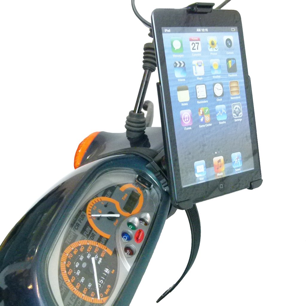Scooter - Moped Collar Mount with Dedicated RAM Holder for iPad Mini 2019 (sku 50523) - BuyBits Ltd UK