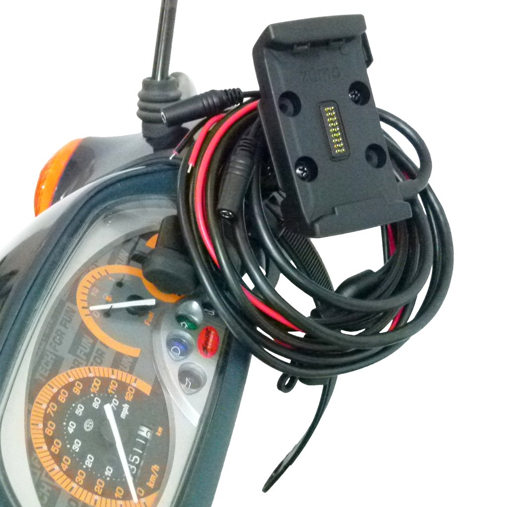 Scooter - Moped Collar Mount and Hardwire Powered Dock Holder for Garmin Zumo (sku 48498) - BuyBits Ltd UK