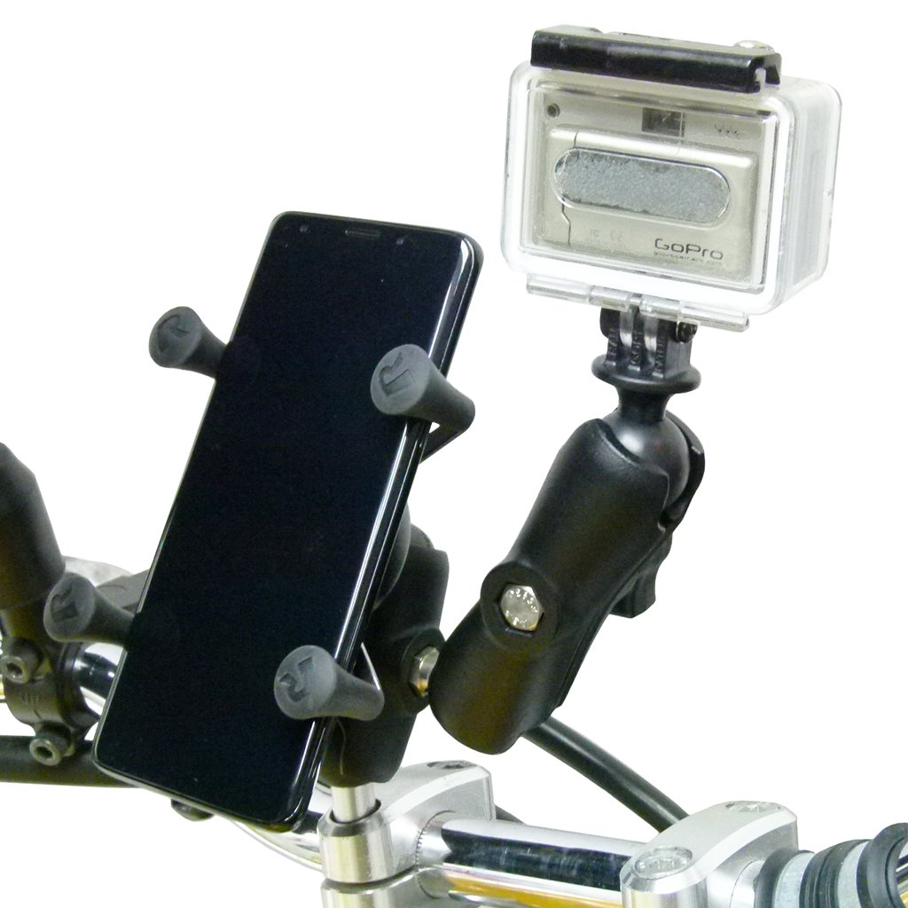 Motorcycle M8 Mount X-Grip for Mobile devices and Extended GoPro camera mount (sku 50146) - BuyBits Ltd UK