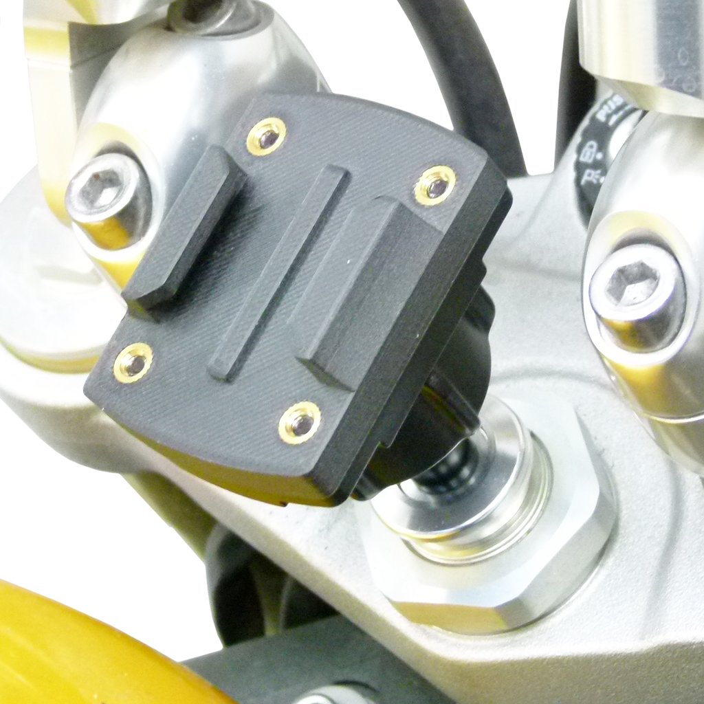15-17mm Motorcycle Fork Stem Mount &amp; GoPro Camera Plate adapter (sku 50190) - BuyBits Ltd UK