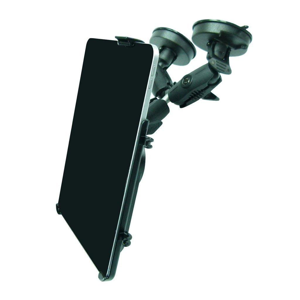 Dedicated Robust Double Windshield Suction Mount for Heavy Machinery fits iPad PRO 12.9" (2018) (sku 50265) - BuyBits Ltd UK